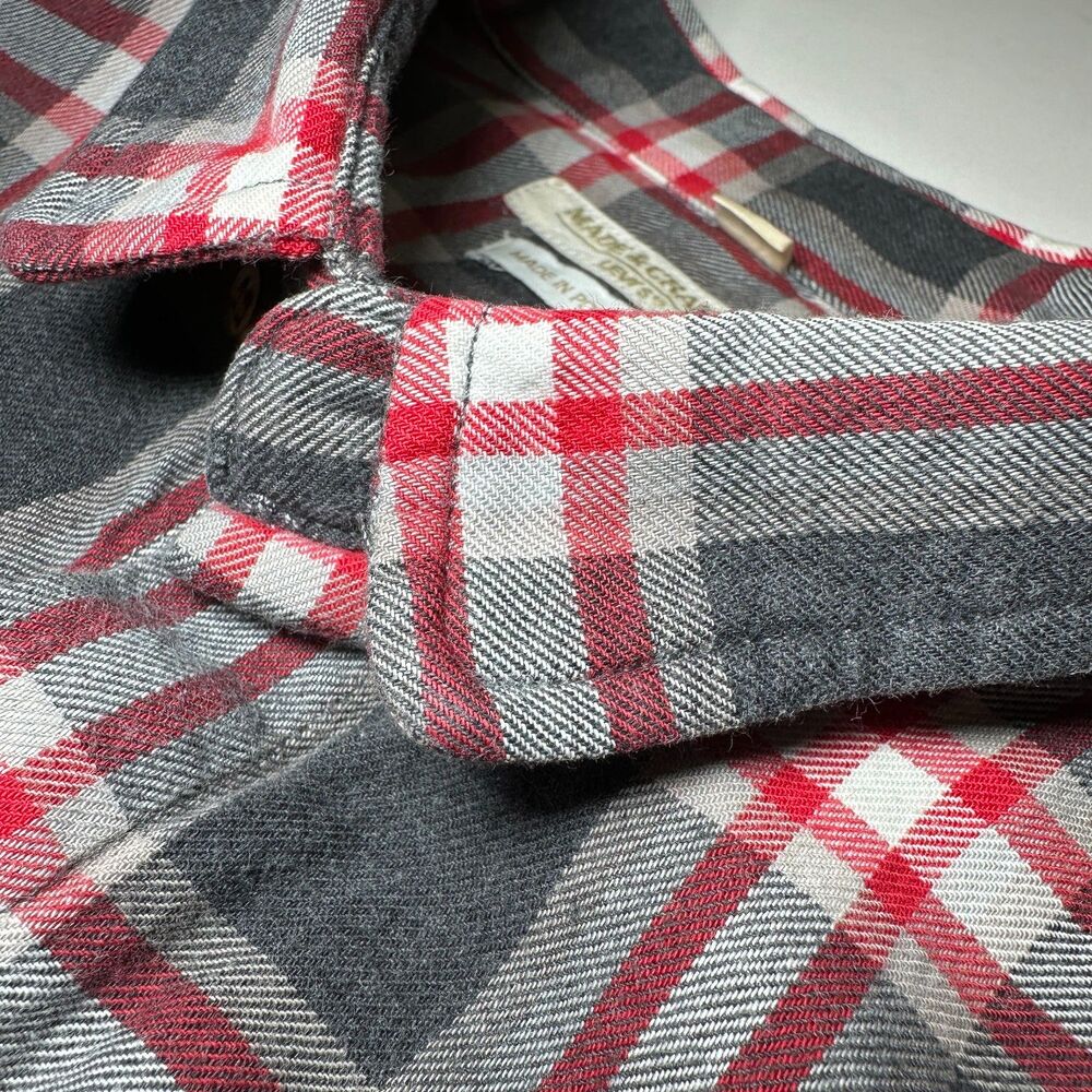 Levi's Made & Crafted Plaid Shirt Concealed Plackets EU Sz 3 US Medium / Large - Picture 4 of 12